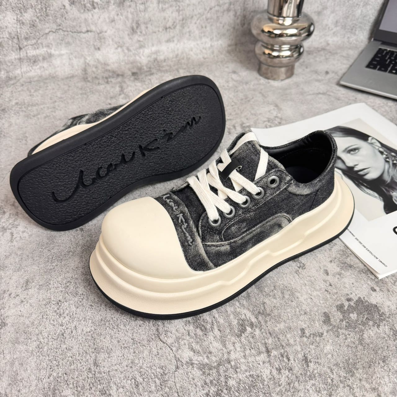 Women's Round Toe Mickey Big Head Ugly Sneakers