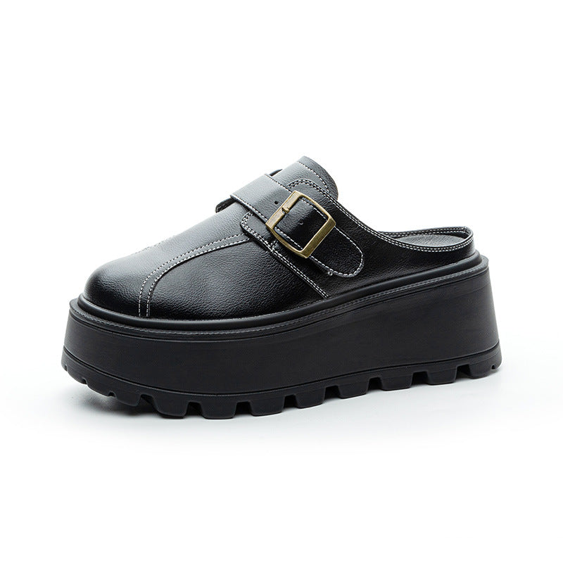 Women's Platform One Pedal Portable Outdoor Slippers