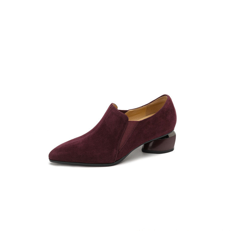 British Style Temperament High-cut Pumps Frosted Retro Easy Matching Women's Fashion Shoes