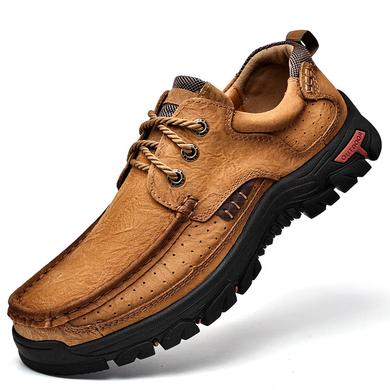 Men's Top Layer Cowhide Genuine Thick Bottom Casual Shoes