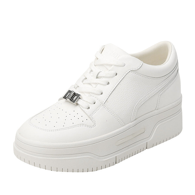 Women's Platform Hidden White Retro Easy Matching Casual Shoes