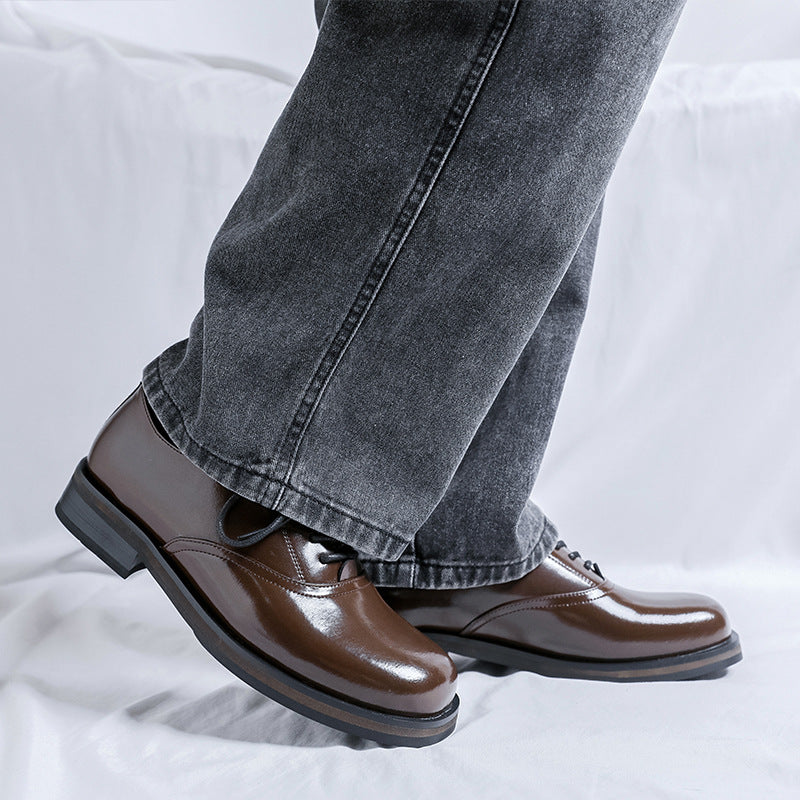 Women's & Men's Platform For British Commuter Business Formal Leather Shoes
