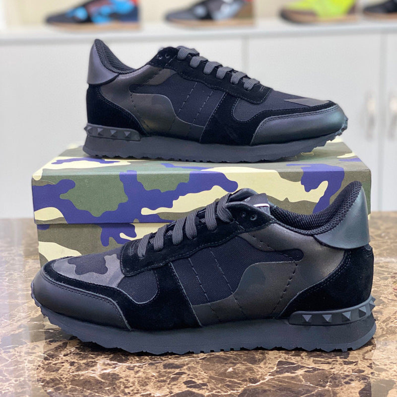 Men's Board Mesh Flat Round Toe Top Layer Sneakers