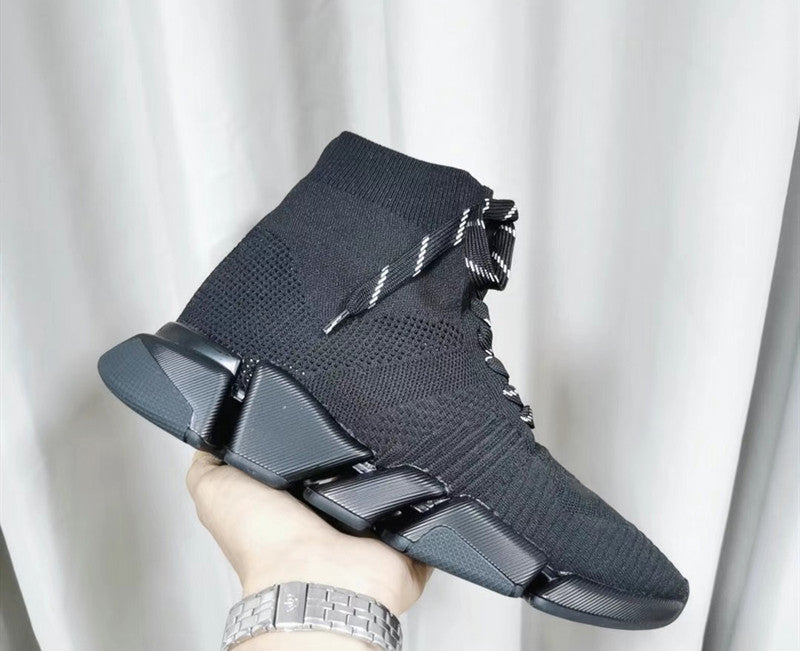 Women's Winter Paris Sock Flat Knitted Letter Sneakers