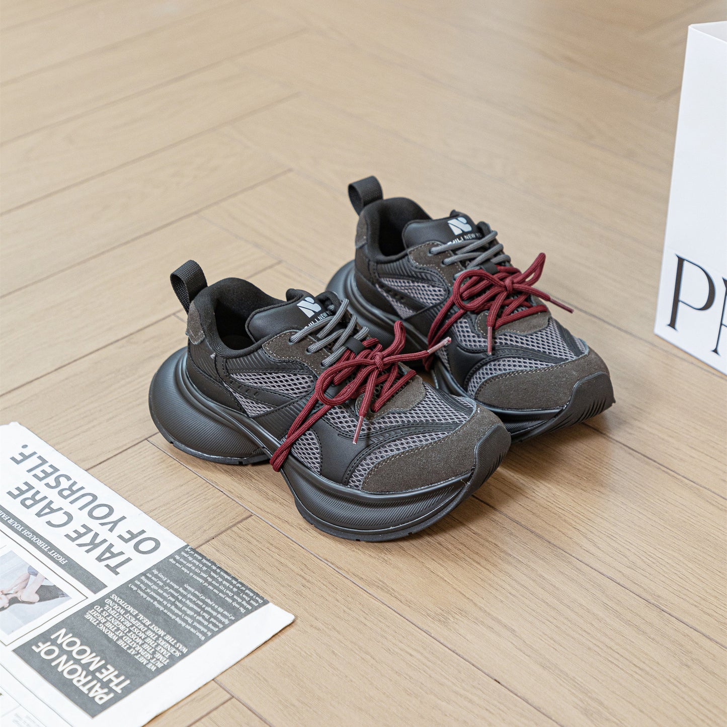 Women's Genuine Double Dad Platform Fashion Jogging Sneakers
