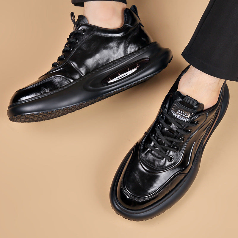 Men's Breathable Business First Layer Cattlehide Fashion Korean Cushion Insole Leather Shoes