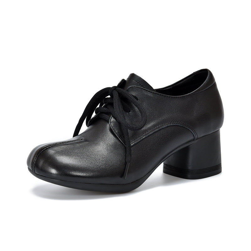 Women's Chunky Retro Comfort Mid Mother Leisure Commute Small Four Women's Casual Shoes