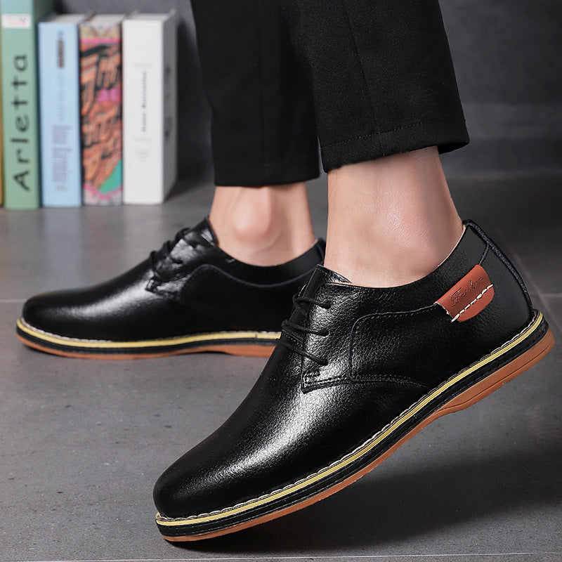 Men's Popular Business Top Layer Cowhide Veet Leather Shoes