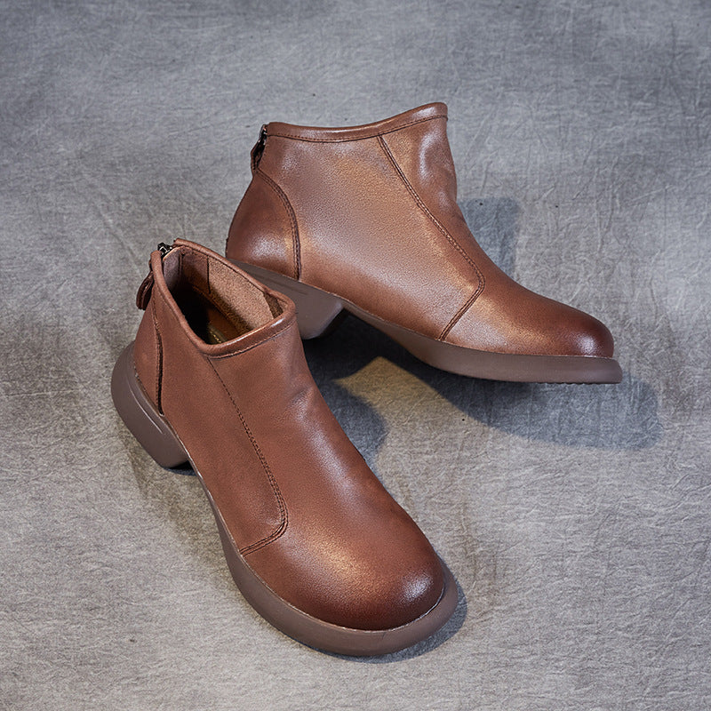 Women's Booties Retro Ethnic Style Genuine Chelsea Boots