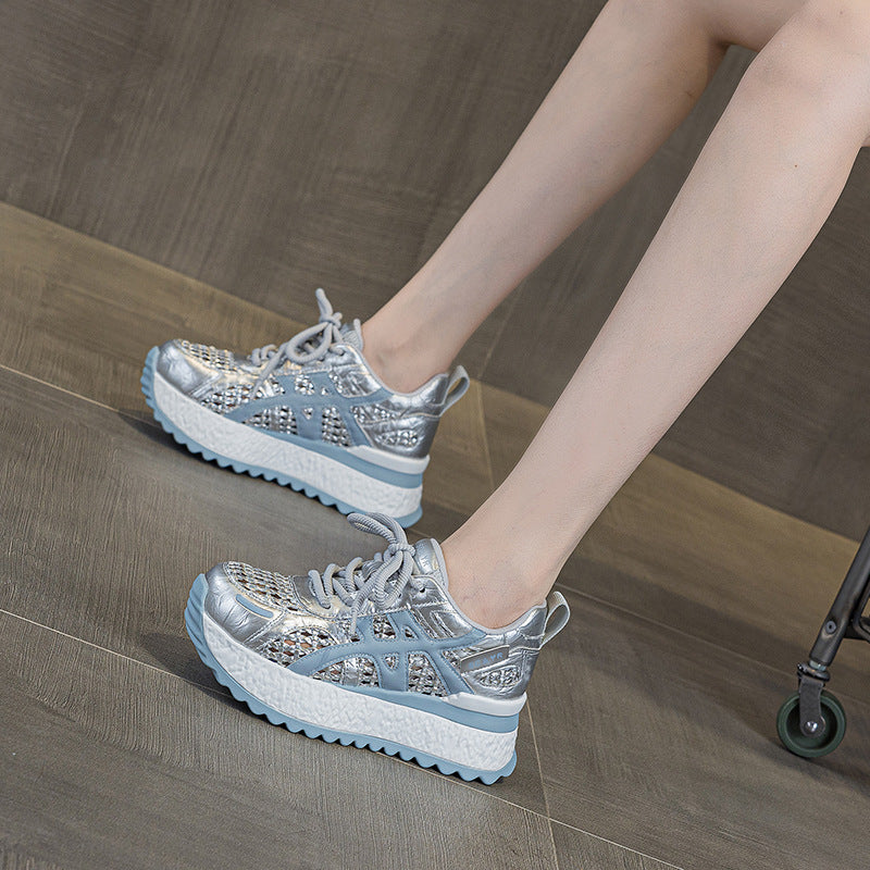 Women's Platform Dad Summer Light Luxury Breathable Sports Height Casual Shoes