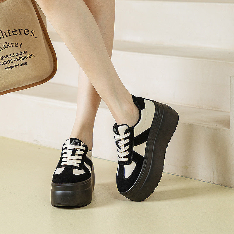 Women's Thick-soled Platform Height Increasing Color Matching Casual Shoes