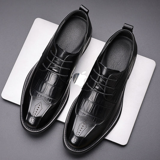 Men's Layer Cowhide Autumn Genuine Business Formal Leather Shoes