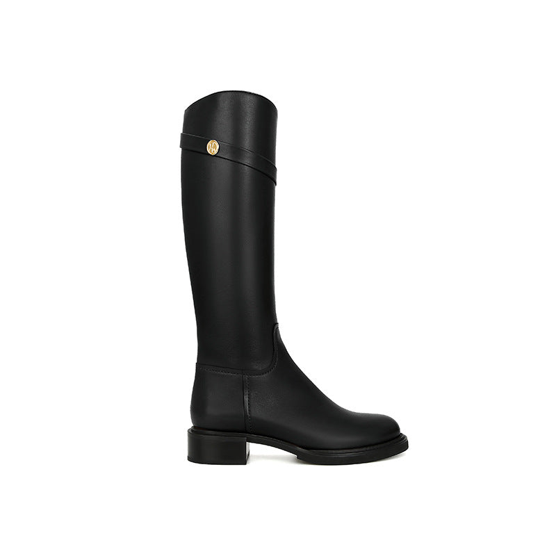 Women's Second Hair Fashion Suede Small Gold Boots