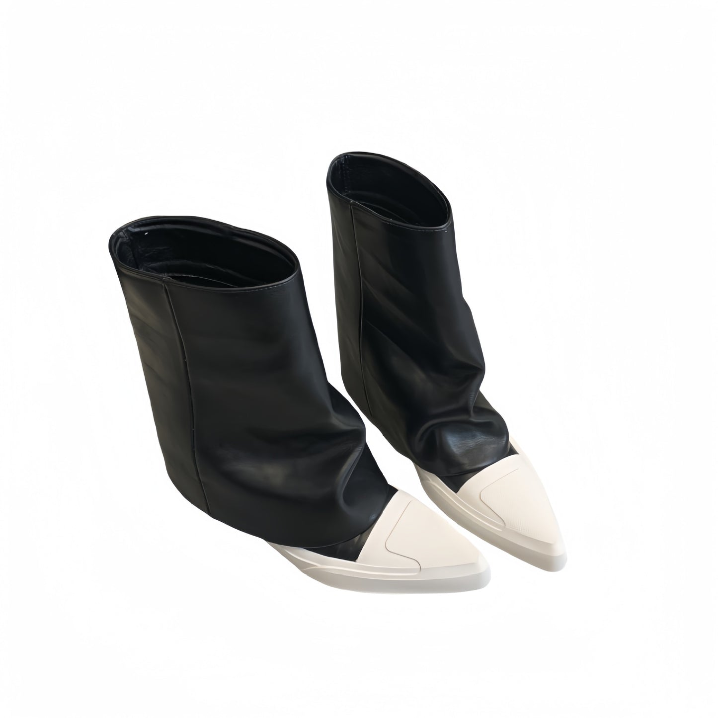Flat Bottom Slip On High Fashion Pants Tube Women's Leather Boots