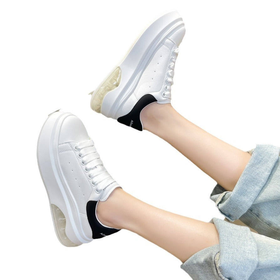 Women's High-grade Air Cushion White Genuine Mcqueen Platform Women's Casual Shoes