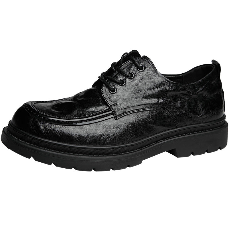 Men's British Lace Up Korean Style Fashionable Breathable Men's Business Leather Shoes