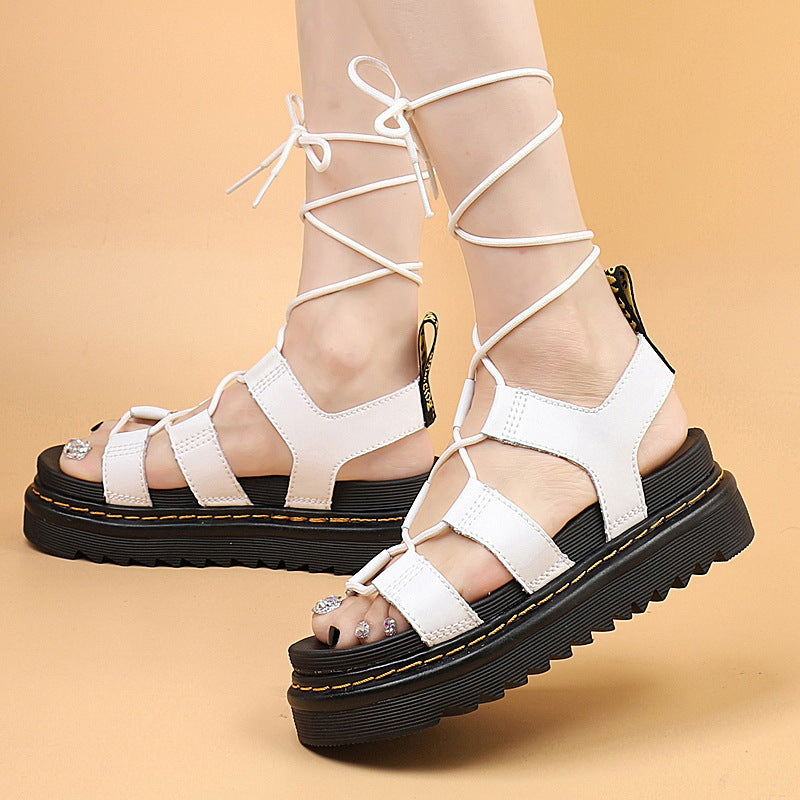 Women's Summer Platform Muffin Bottom Height Increasing Sandals