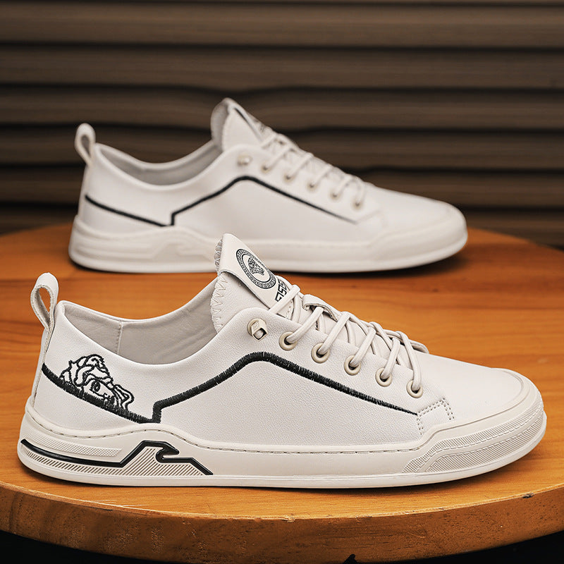 Men's Four Breathable White Fashion Slip-on Board Casual Shoes