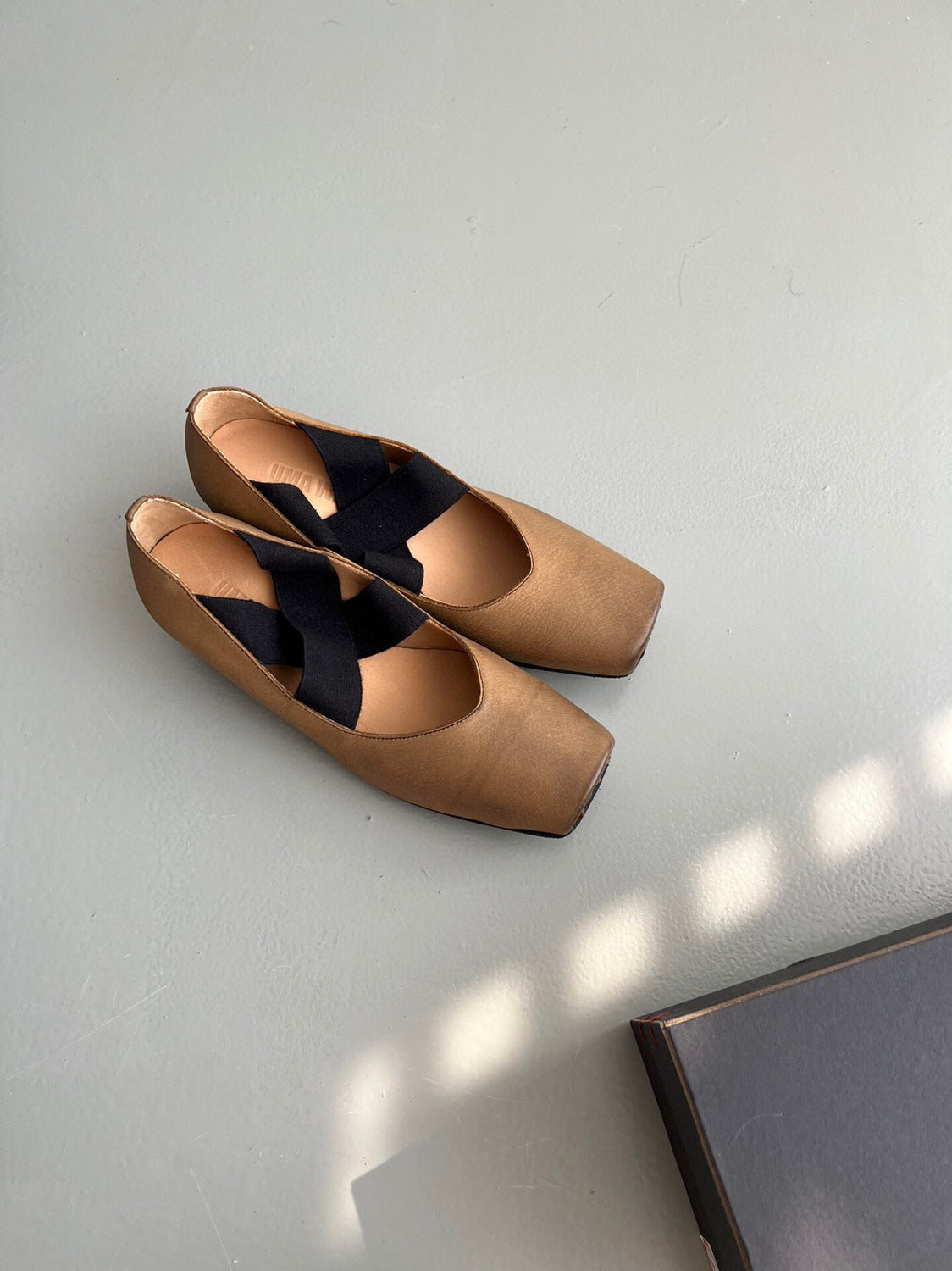 Women's Mid Ballet Hand-rub Color Distressed Cross Women's Shoes