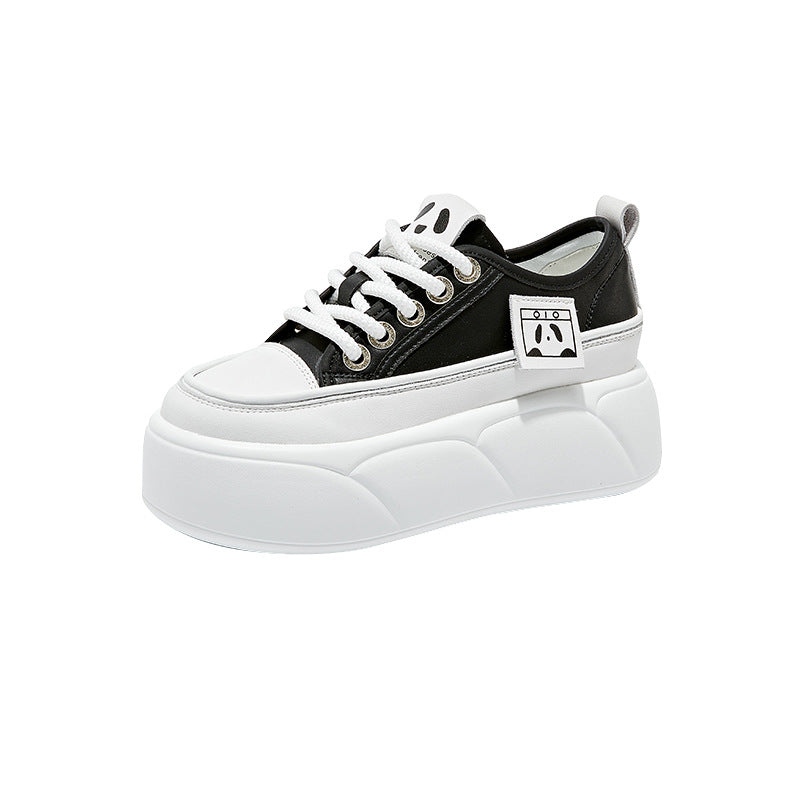 Women's & Men's Spring Height Increasing Insole White Platform Casual Shoes