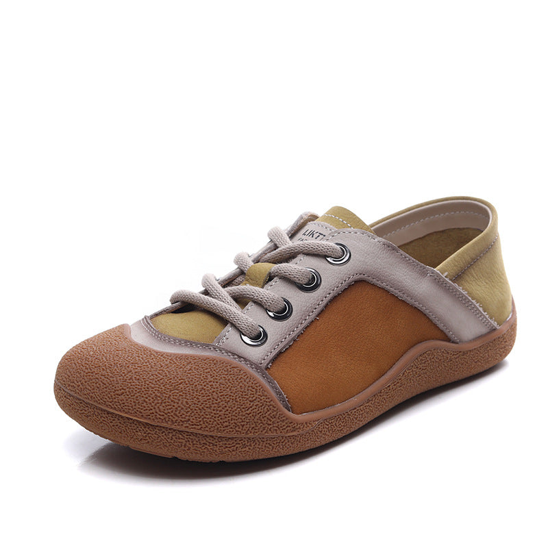 Women's Round Toe Flat Bottom Genuine German Training Pumps Soft Casual Shoes
