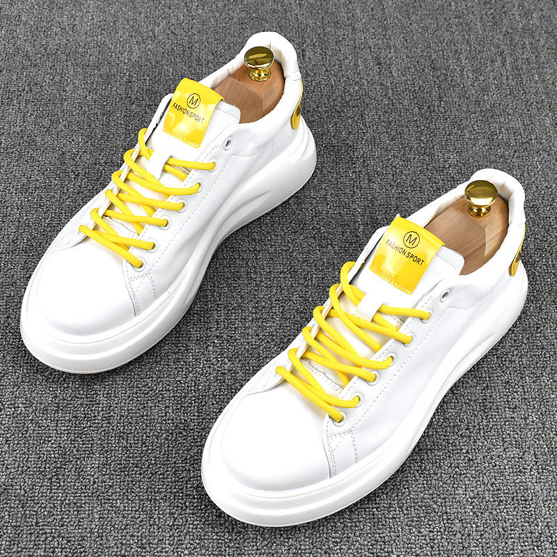 Men's Spring Breathable Trendy Korean Cowhide Lightweight Casual Shoes