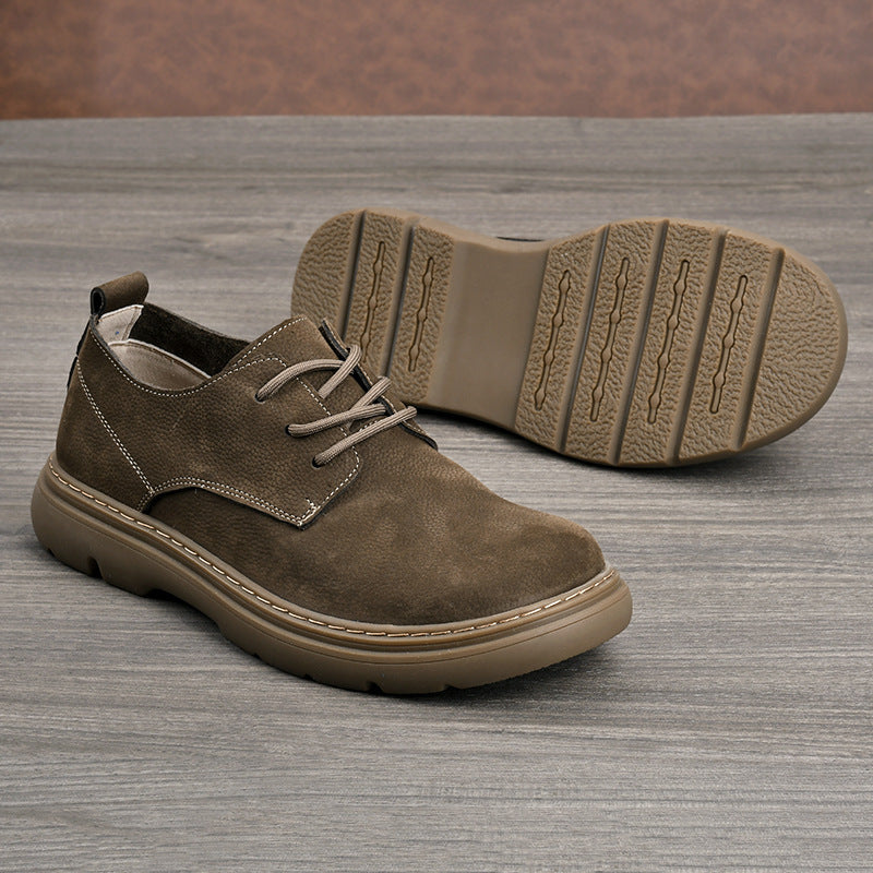 Men's Layer Cowhide British Style Comfortable Easy Men's Casual Leather Shoes