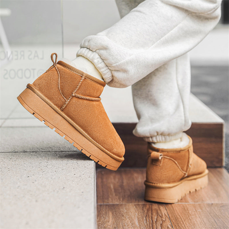 Women's Winter Thick-soled Sheepskin Fur Fleece Lined Snow Boots