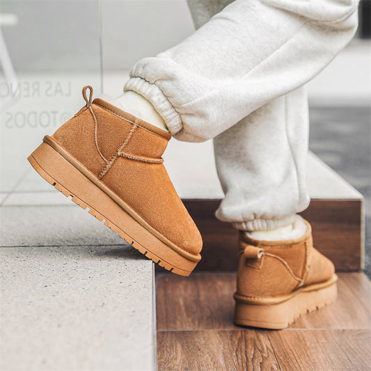 Women's Winter Thick-soled Sheepskin Fur Fleece Lined Snow Boots