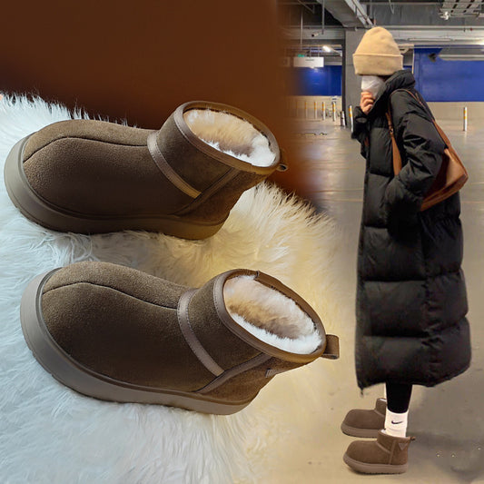 Barra Thick Bottom Fashion Bread Fleece-lined Winter Warm Snow Boots