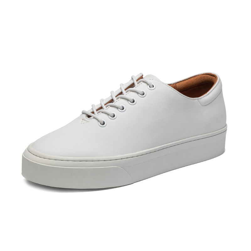 Women's German Niche Lace Up Platform White Casual Shoes