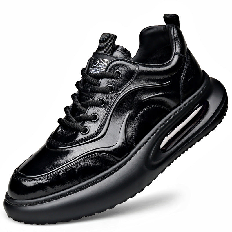 Men's Breathable Business First Layer Cattlehide Fashion Korean Cushion Insole Leather Shoes