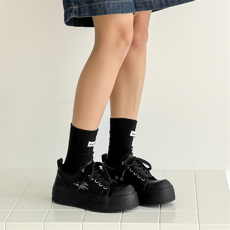 Men's Niche Design Versatile Mickey Big Head Leather Shoes