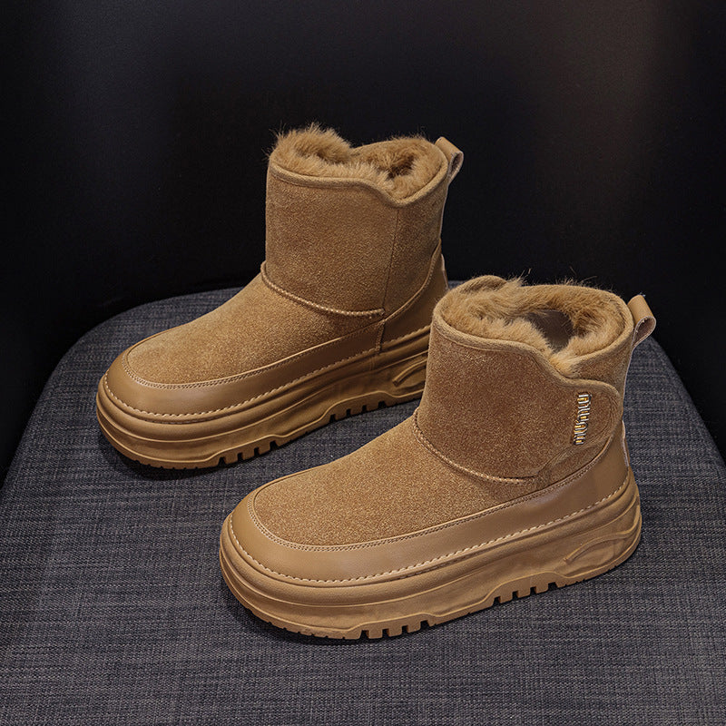 Platform Female Winter Fashion Thickened Veet Snow Boots