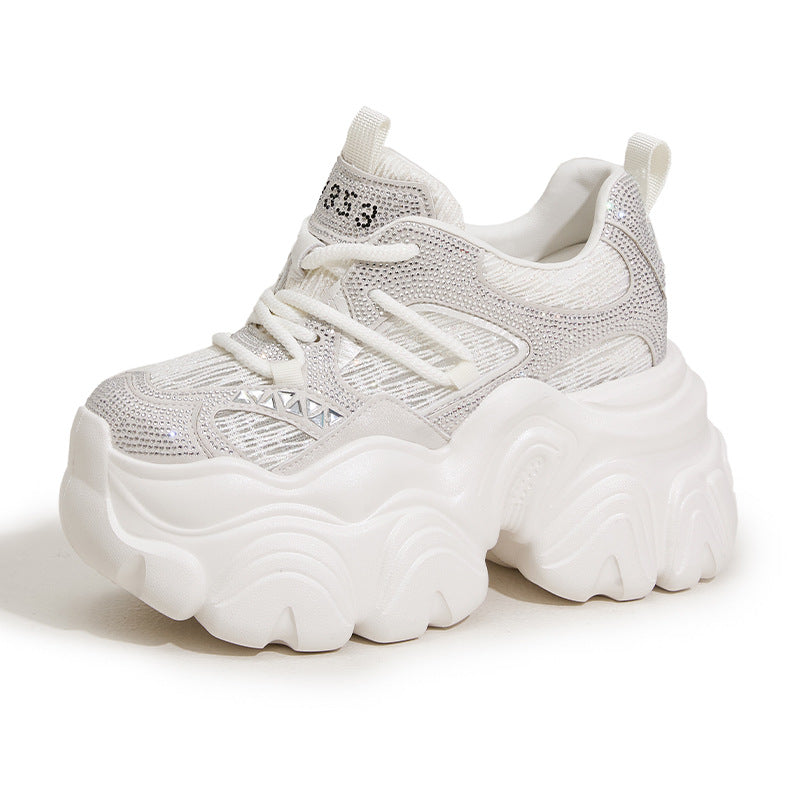 Women's Dad Hollow Mesh Surface Breathable Small Platform Height Increasing Women's Sports Shoes