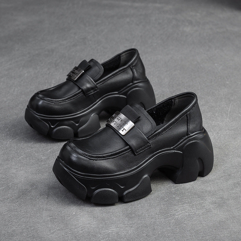 Women's Mary Jane Small Height Increased Slip-on Loafers