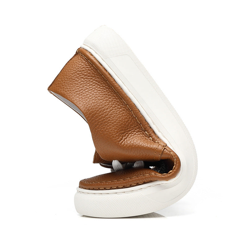 Men's White Slip-on Wild Soft Bottom Surface First Casual Shoes