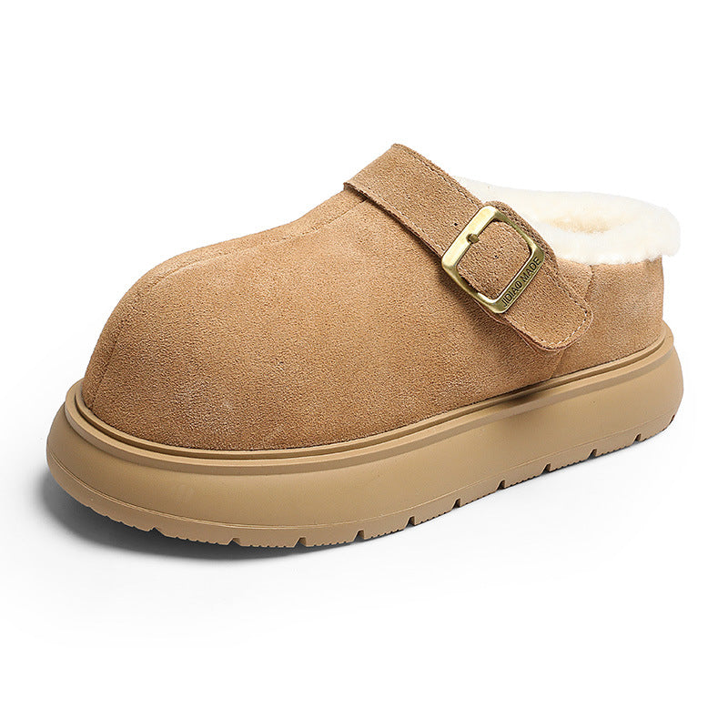 Women's Height Increasing Insole Fleece Lined Padded Warm Keeping Half Women's Cotton Shoes