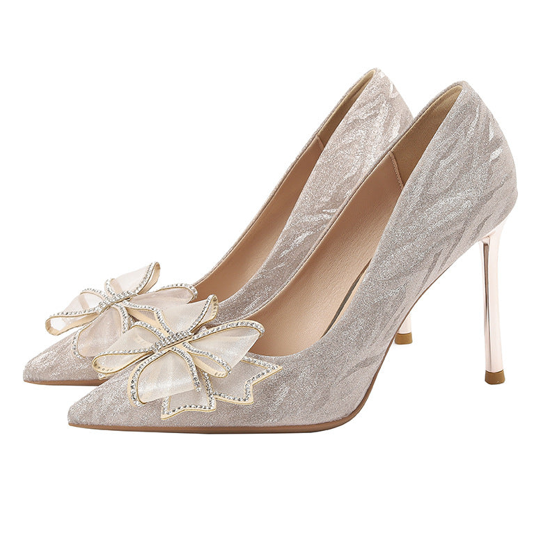 Sier Wedding Stiletto Pointed Toe Small Women's Shoes