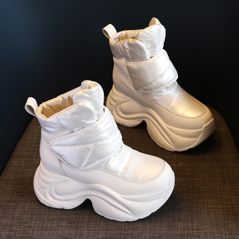 Thick Bottom Height Increasing Insole Fleece-lined Snow Boots