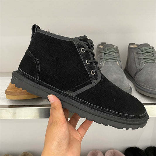 Men's Fur Short Martin Fleece-lined Thickening Thermal Snow Boots