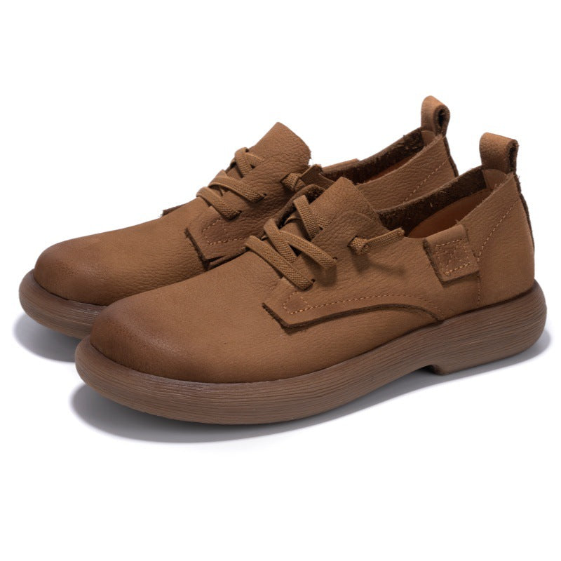 Women's British Style Retro Authentic First Layer Casual Shoes