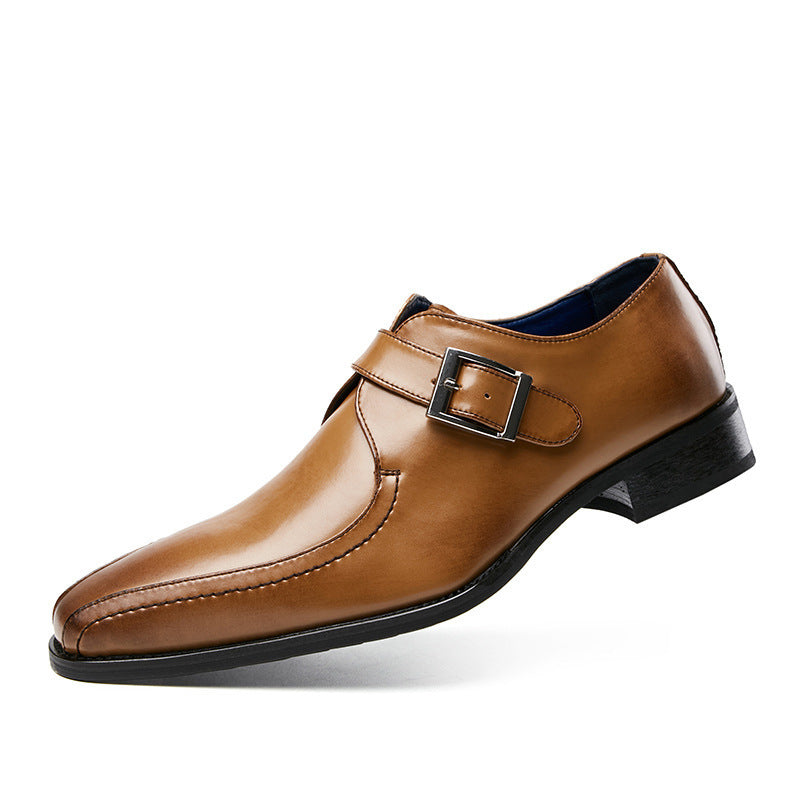Men's Authentic Formal Wear Buckle Office Wedding Gentleman Men's Business Leather Shoes