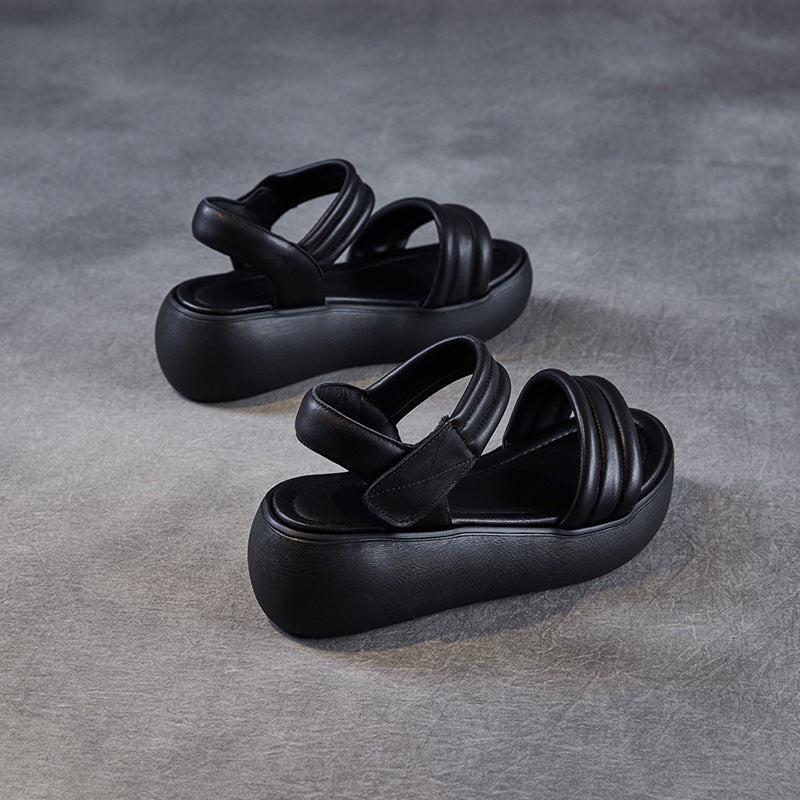 Women's Open Toe Thick Sole Wedge Height Sandals