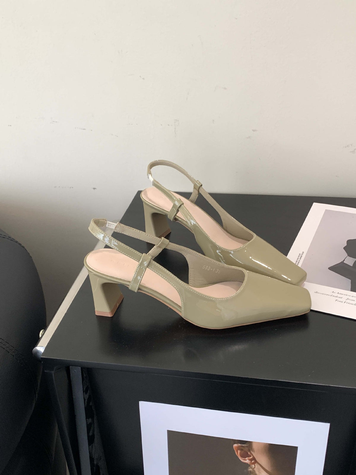Women's Style Classic Summer Chunky Square Toe Shallow Mouth High-heeled Outdoor Women's Fashion Shoes