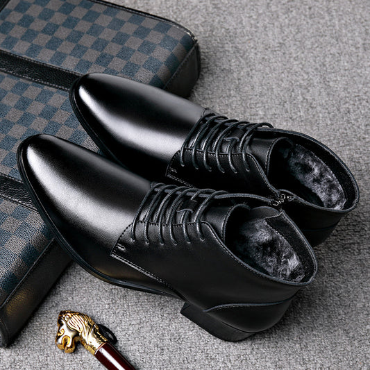 Men's Korean Style Trendy Business Pointed Veet Leather Shoes