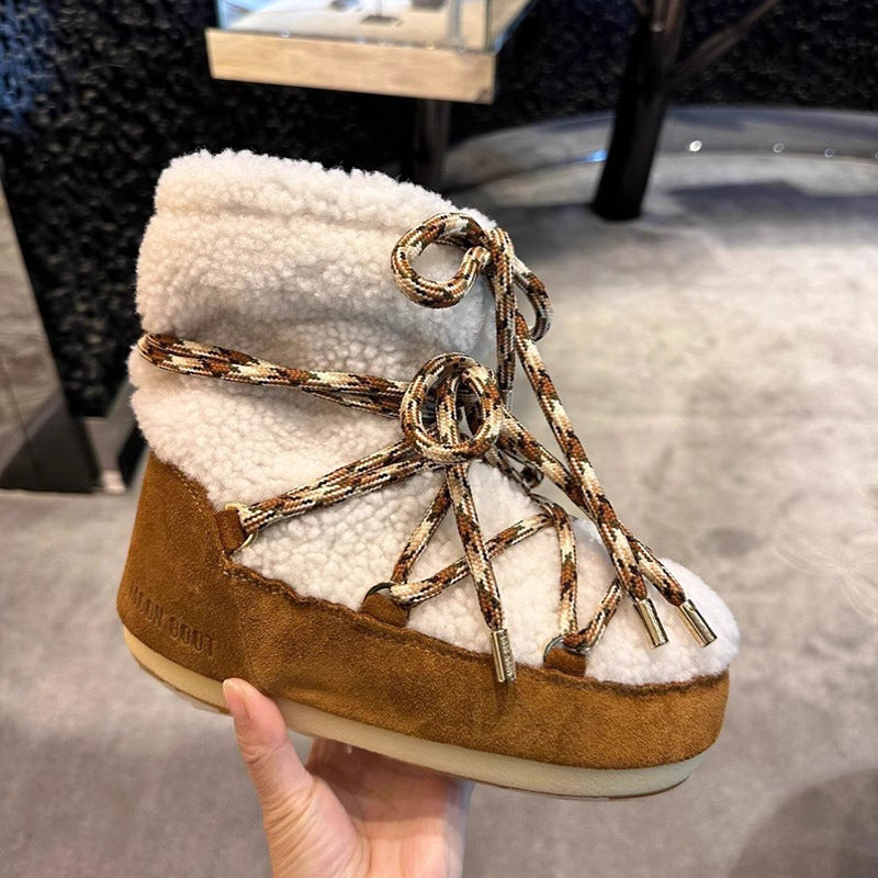 Women's Winter Thick Warm Sleeve Cotton Strap Snow Boots