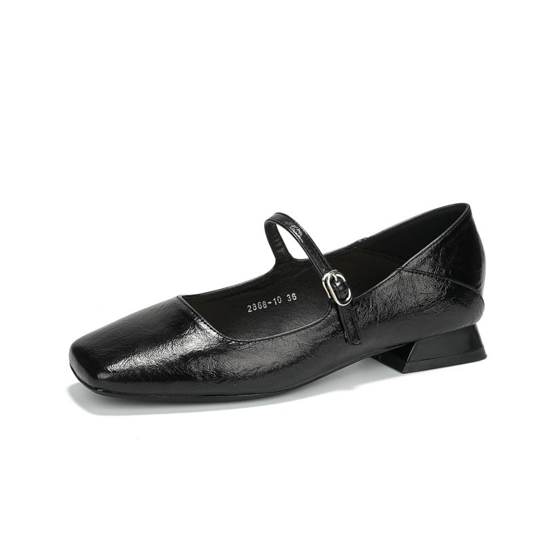 Square Toe Strap Low Low-cut Mary Jane Women's Fashion Shoes