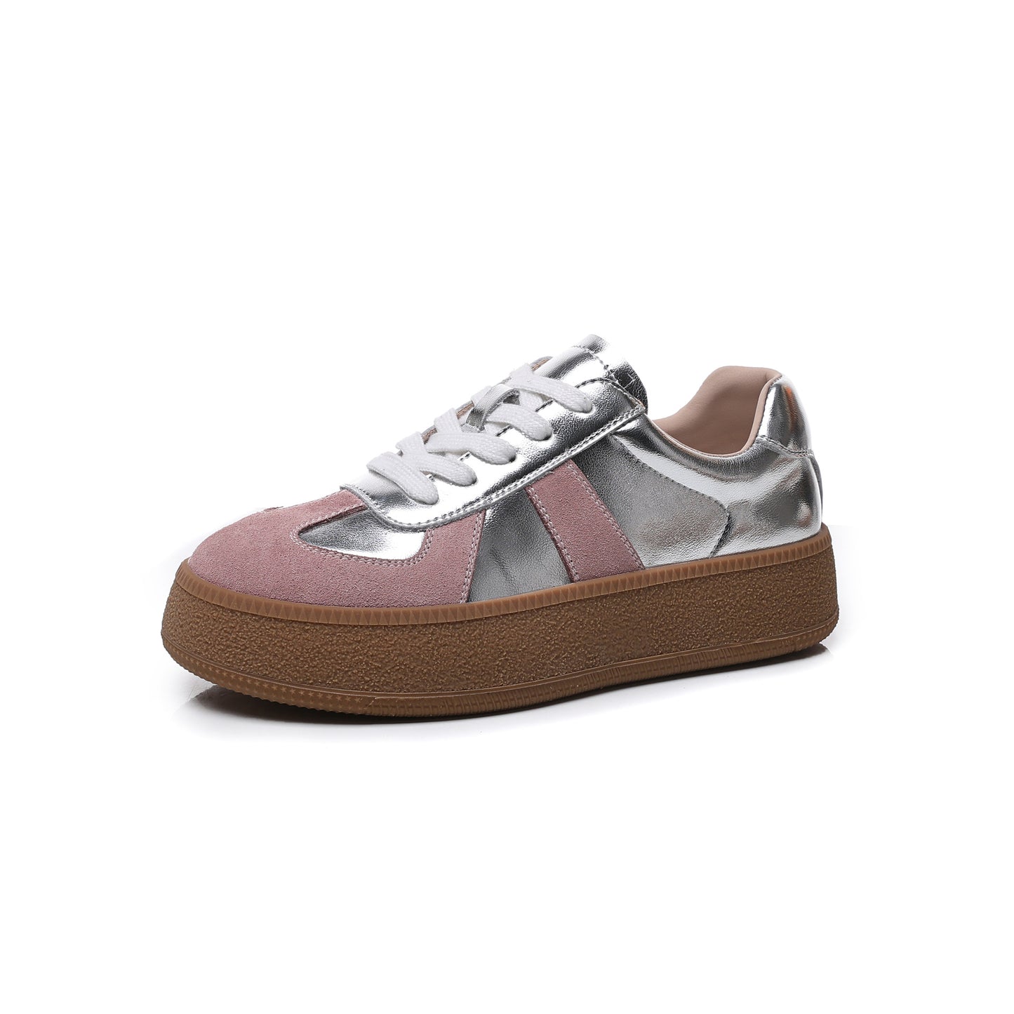 Women's Autumn Flat White German Training Thick Casual Shoes