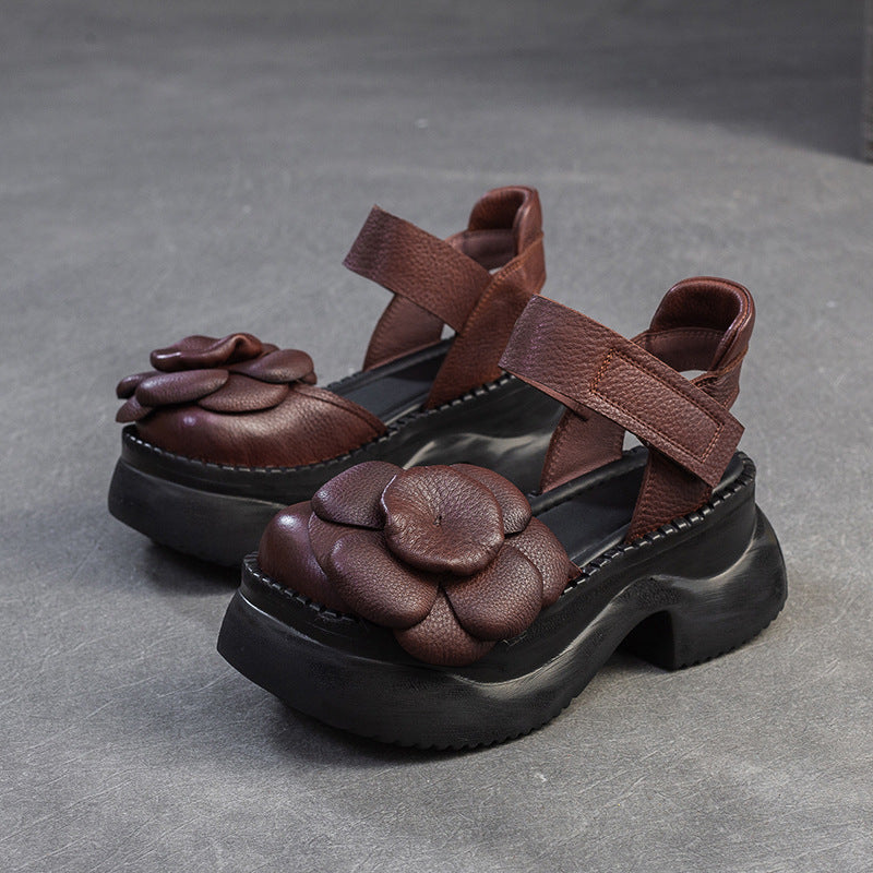 Women's Closed Toe First Layer Cowhide Comfortable Sandals